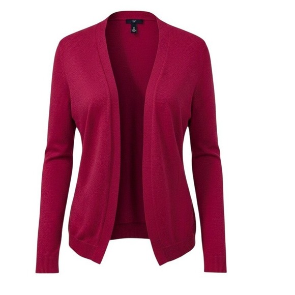 GAP Sweaters - Gap Women's Pink Open Front Long Sleeve Cardigan Sweater Cotton Blend Small